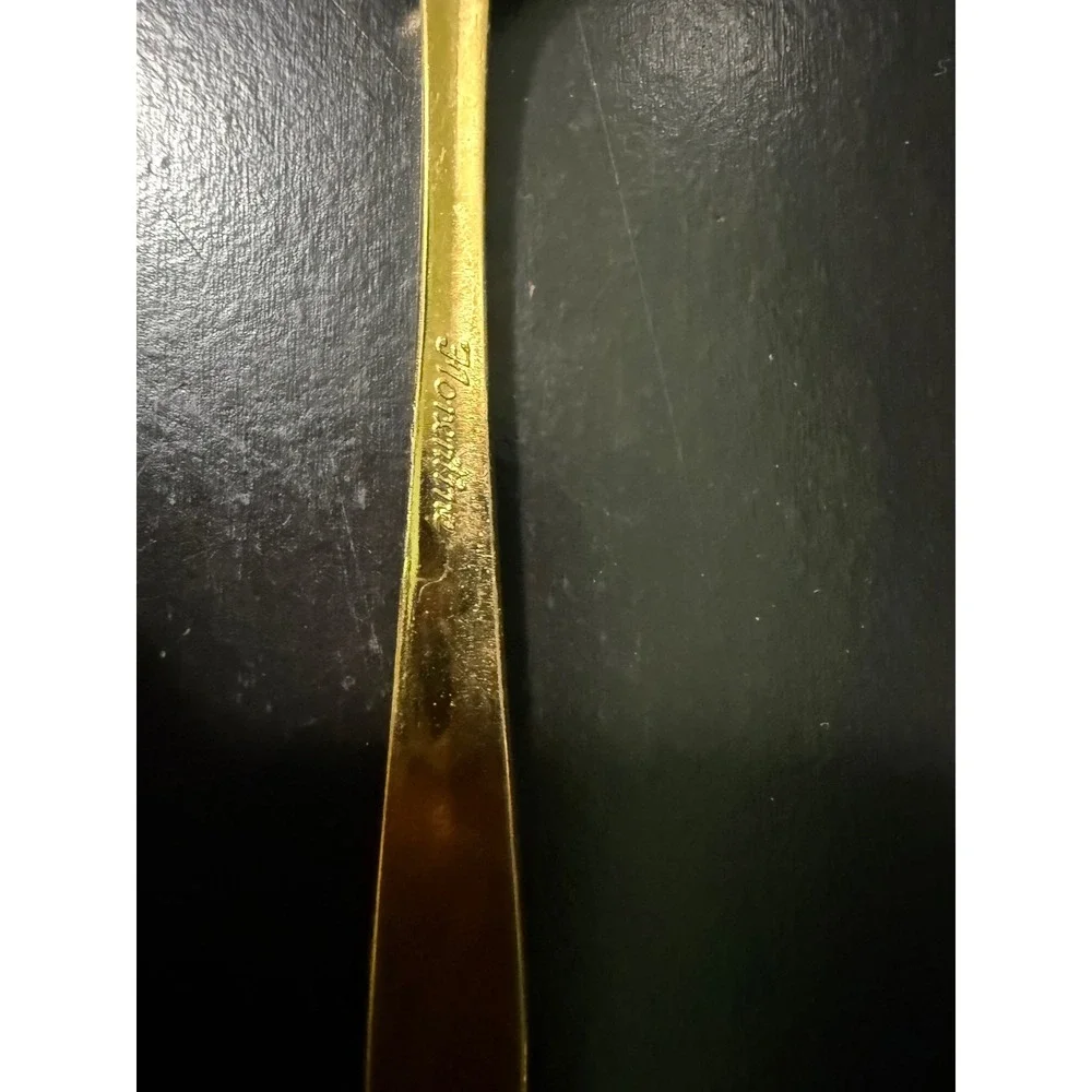 Vintage Florentine Gold Tone Pierced Cake Pie Server Mid Century Modern Flatware
